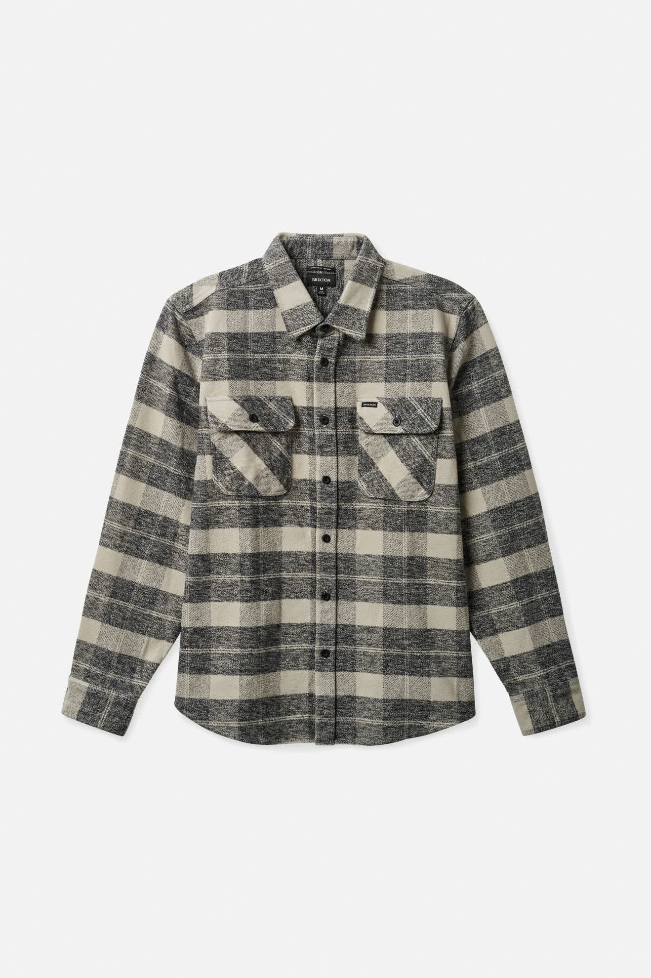 Men's Bowery Heavyweight Flannel in the color Black/Charcoal - Front Product View