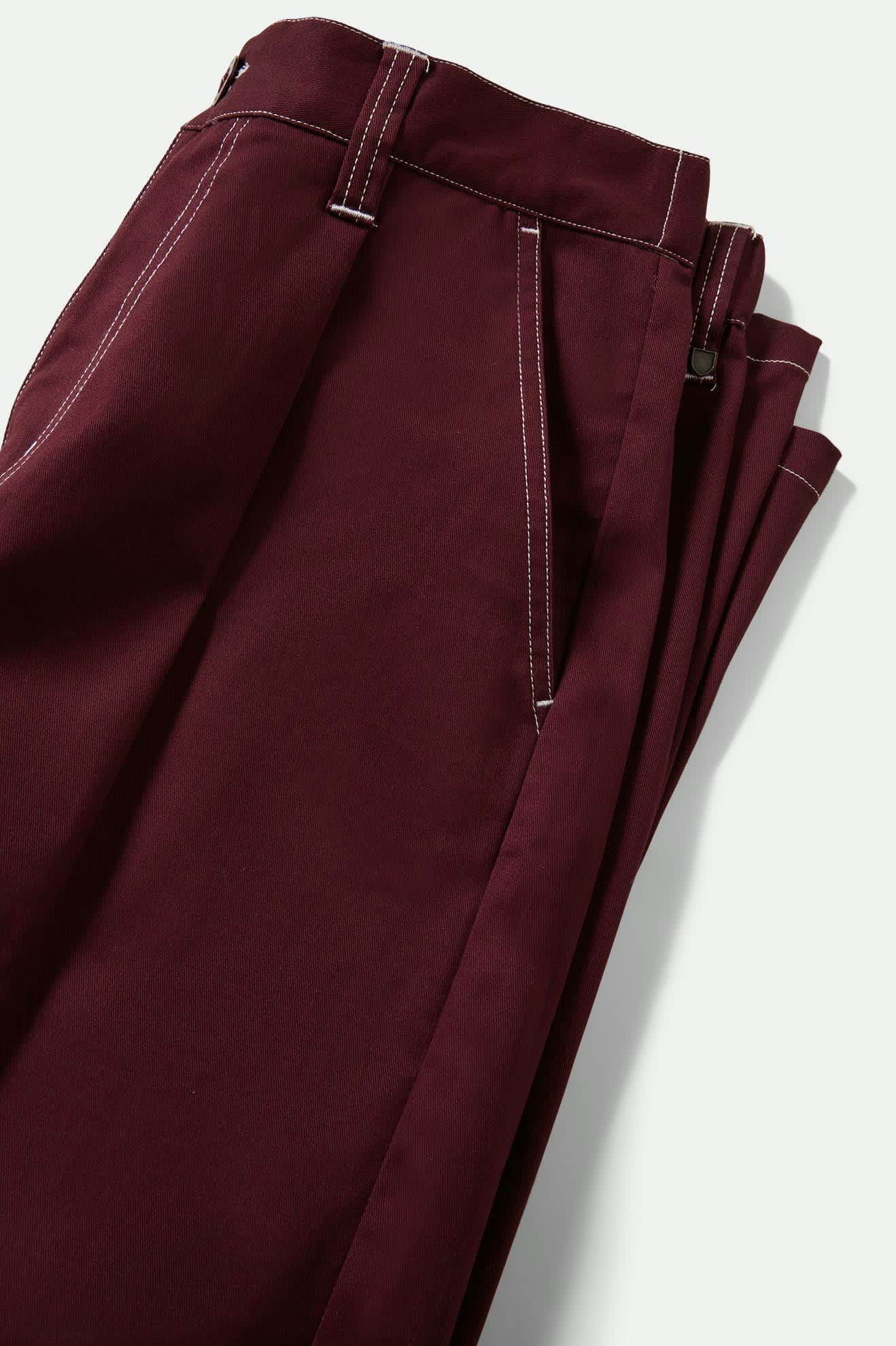 Men's Union Baggy Pant in the color Port - Additional Laydown image