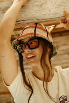 Women's Redding Knit Packable Hat in the color Peach Cobbler Multi Stripe - Women's Lifestyle image