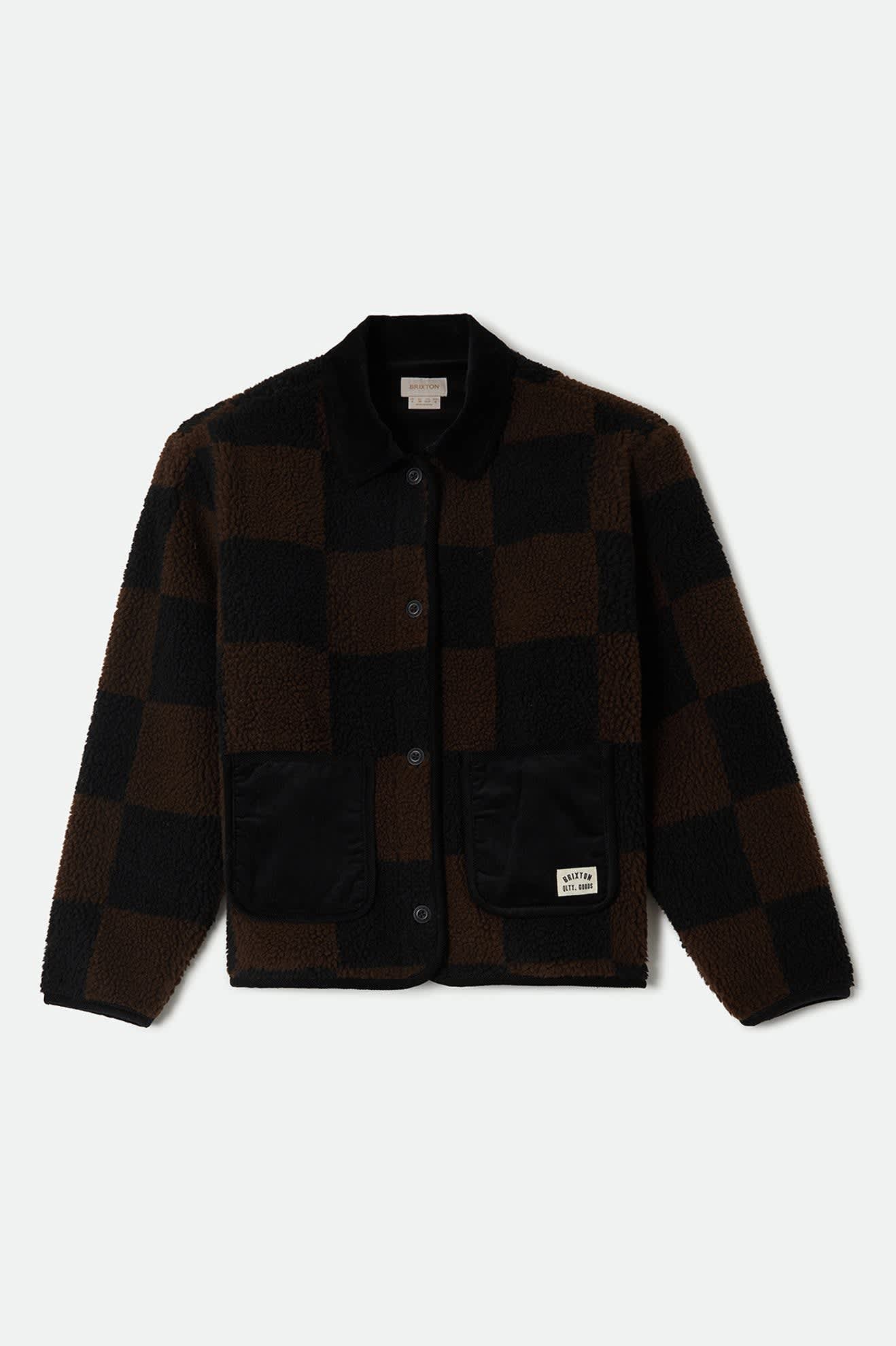 Women's Delilah Quilted Jacket in the color Black/Brown - Front Product View