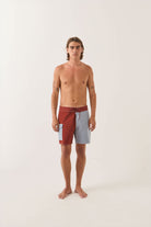 Men's Classic Trunk 17" in the color Dark Brick/Dusty Blue - Men's Front View