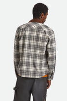 Men's Builders Bowery Performance Flannel in the color Off White/Black - Men's Back View