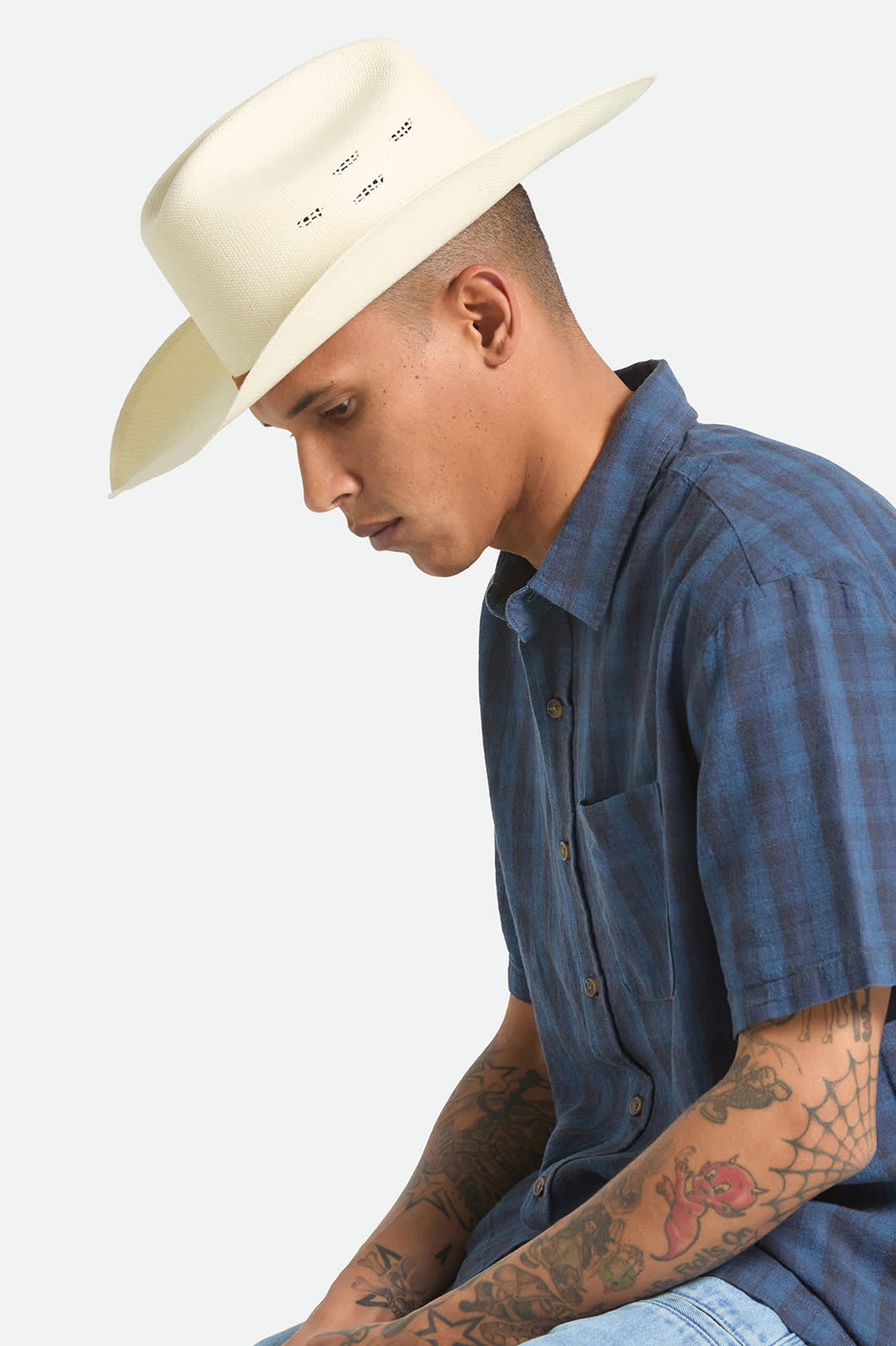 Unisex Laredo Straw Cowboy Hat in Bone – Brixton display picture 2