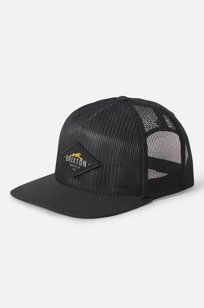 Unisex Leaper All Mesh Trucker Hat in Black/Black – Brixton