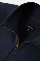 Men's Embroidered Heavyweight Half Zip in the color Mood Indigo - Additional Laydown image