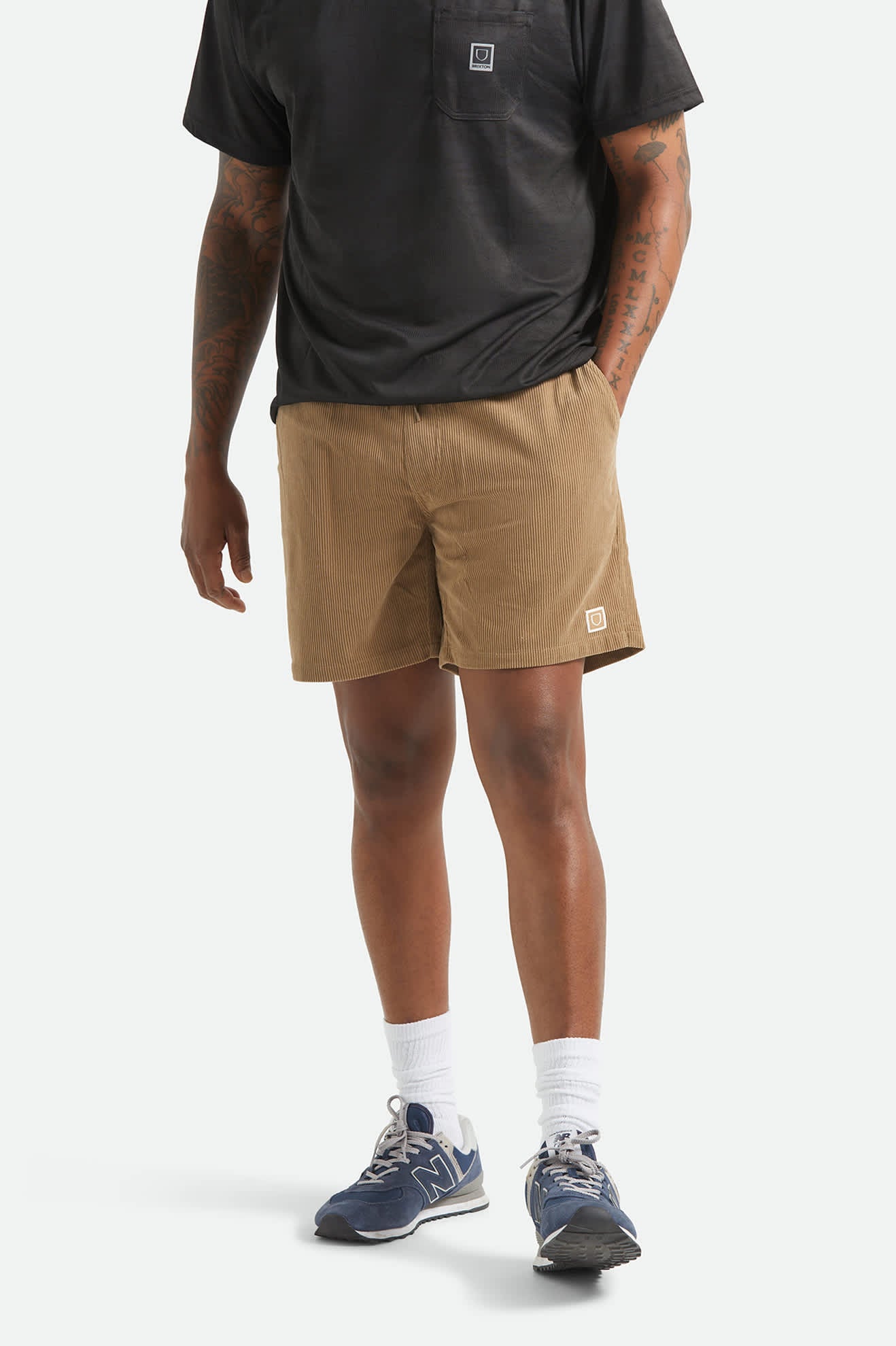 Men's Everyday Corduroy Short in the color Vintage Khaki - Men's Front View