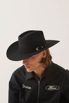 Unisex Prescott Brick Top Cowboy Hat in the color Black - Additional Fit image
