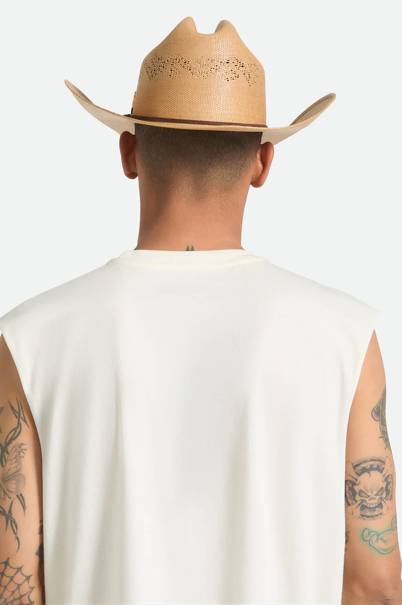 Unisex Lone Star Straw Cowboy Hat in the color Texas Gold - Men's Back View