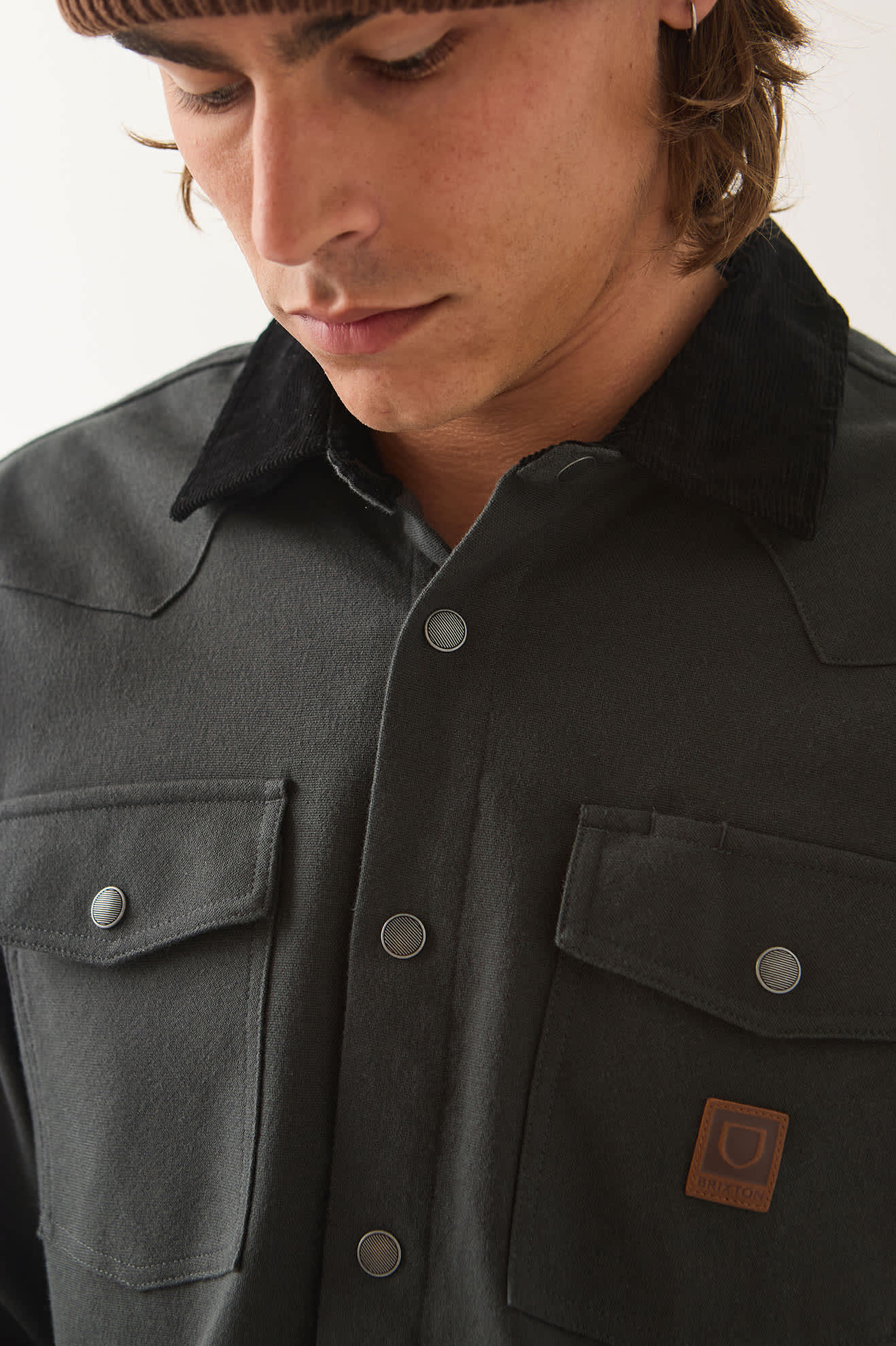 Men's Bowery Builders Ranch Performance Flannel in the color Black - Additional Fit image