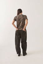 Women's Ford x Brixton T-Shirt in the color Boxwood Green - Women's Back View