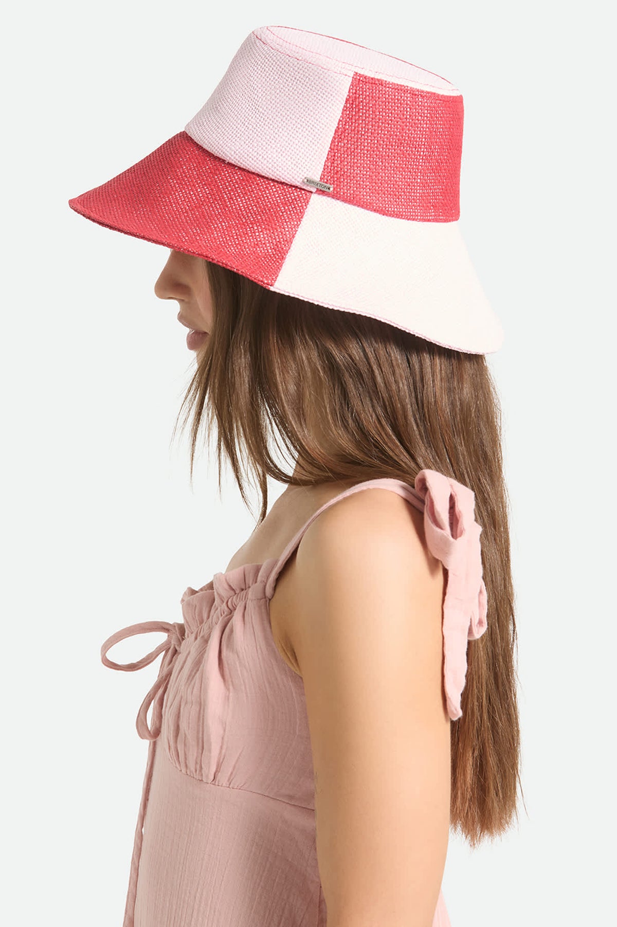 Anthropologie ASN High straw bucket Elegant Pink Women\'s Hat Pink Straw Bucket Hats for Women for sale | eBay main image 3