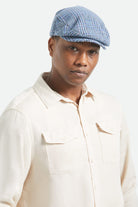 Unisex Hooligan Flat Cap in the color Celadon Green/Royal Plaid - Men's Front View