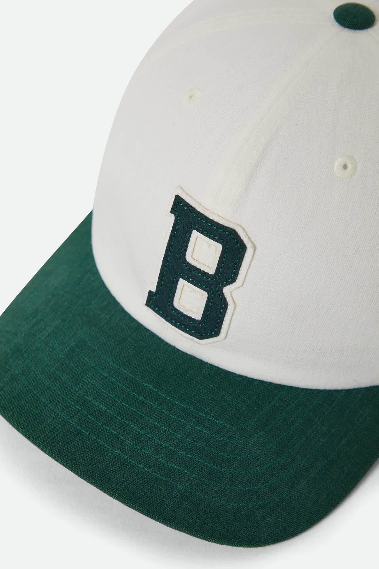 Unisex Big B Adjustable Hat in the color Off White/Primal Green - Additional Laydown image