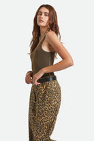 Women's Off Duty A-Tank in the color Gold Metallic - Women's Side View