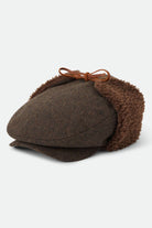Unisex Barrel Earflap Snap Cap in the color Brown/Brown Tweed - Front Product View