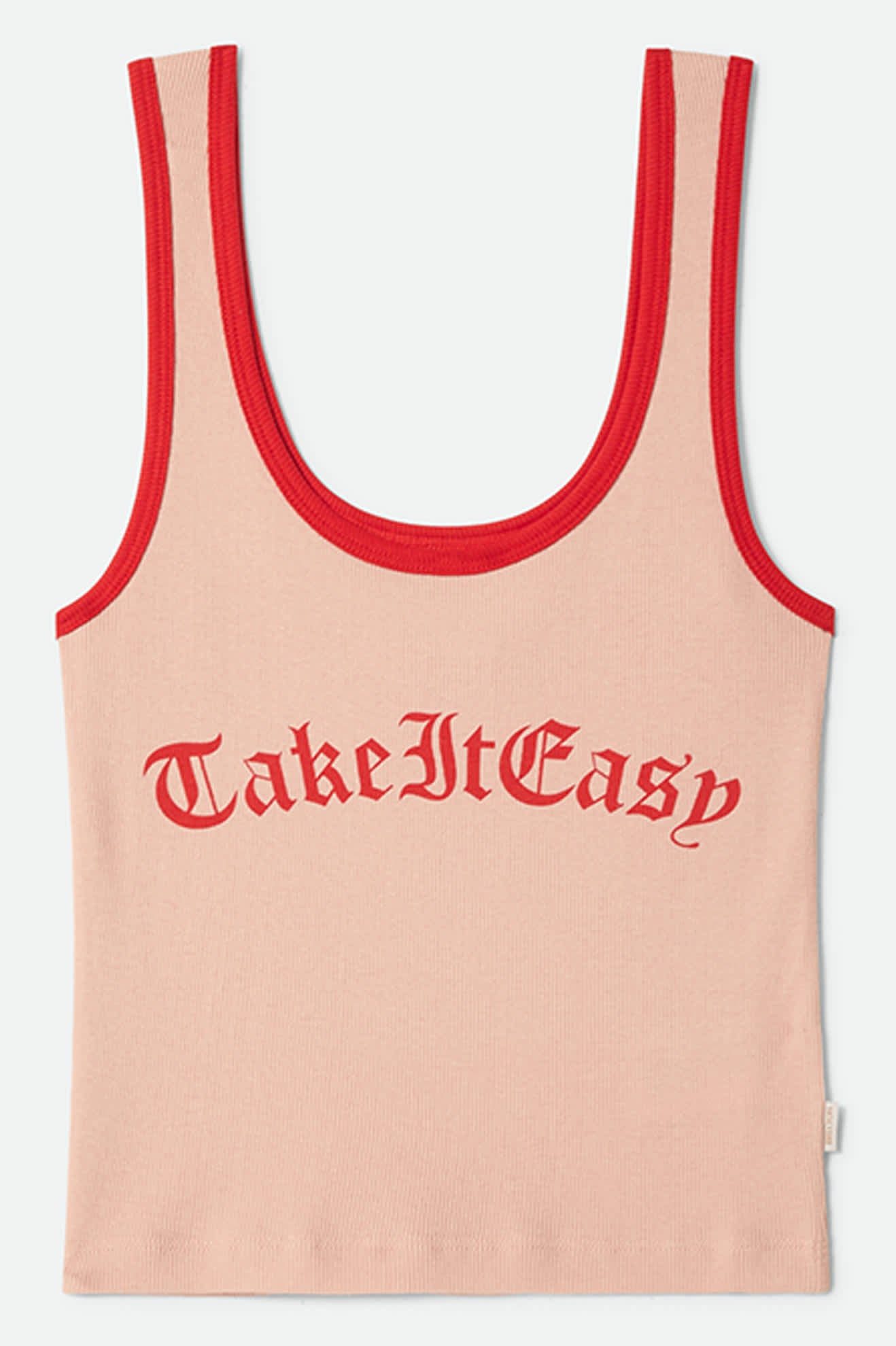 Women's Take It Easy Ringer A-Tank in the color Silver Pink - Front Product View