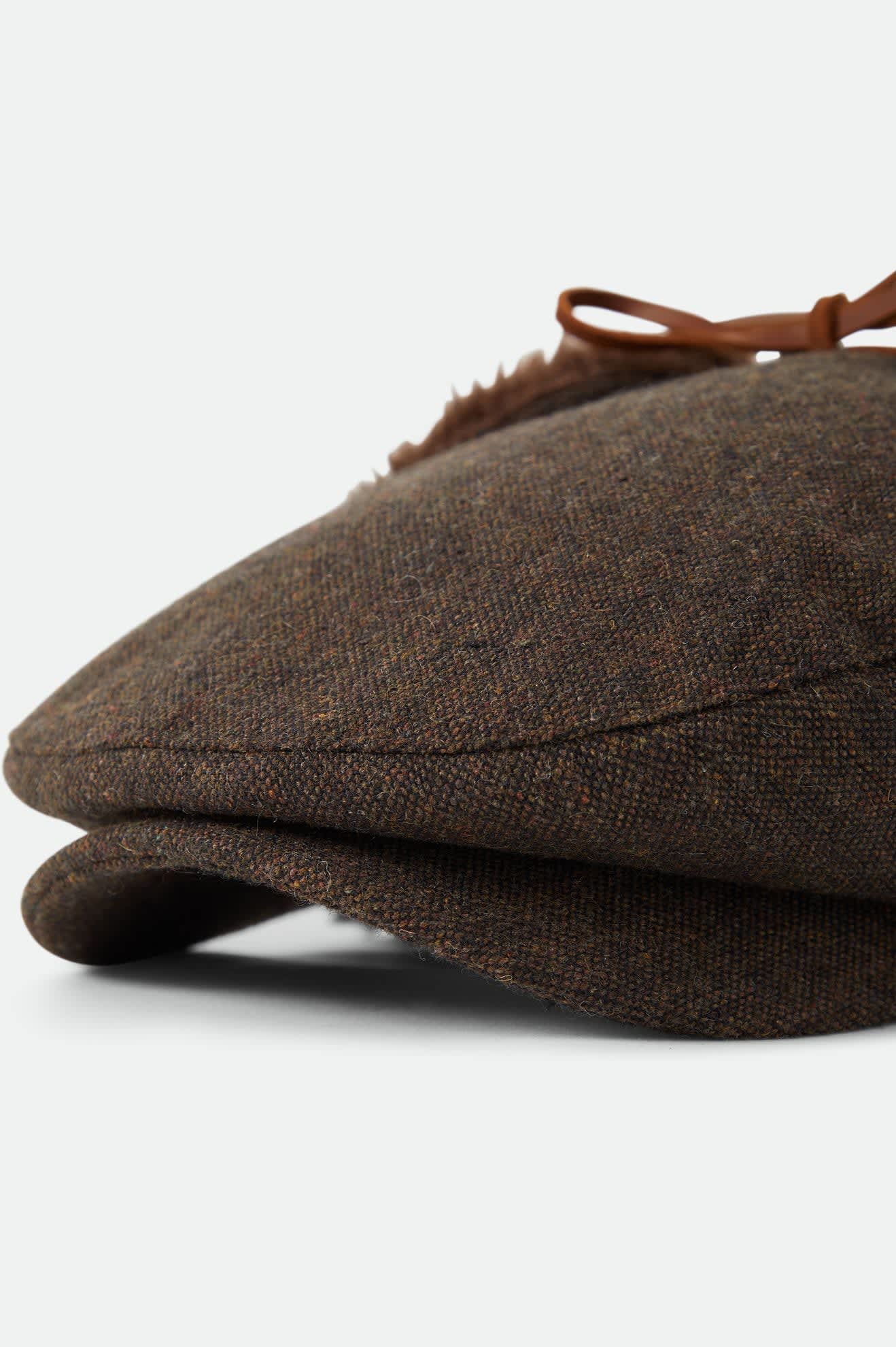 Unisex Barrel Earflap Snap Cap in the color Brown/Brown Tweed - Additional Laydown image