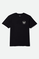 Men's Watcher Standard T-Shirt in the color Black Worn Wash - Front Product View