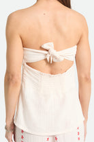 Women's The Lola Tube Top in the color Off White/Robust Red - Women's Back View
