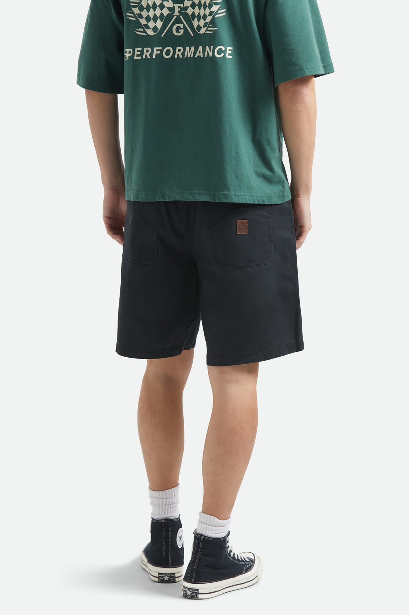 Men's Surplus Vintage Wash Herringbone Short in the color Washed Black - Men's Back View