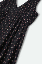 Women's The Molly Silky Dress in the color Black Ditsy Floral - Additional Laydown image