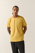 Men's Brixton Baseline Pocket T-Shirt in the color Dusted Ochre Vintage Wash - Men's Front View