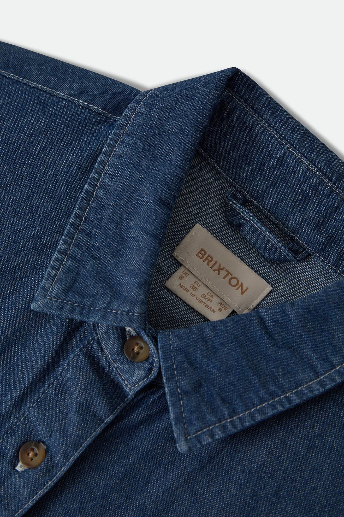 Women's Mechanics Women's Shirt in the color Medium Chambray - Additional Laydown image