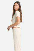 Women's The Alice Button Down Short Sleeve Shirt in the color Whitecap - Women's Side View