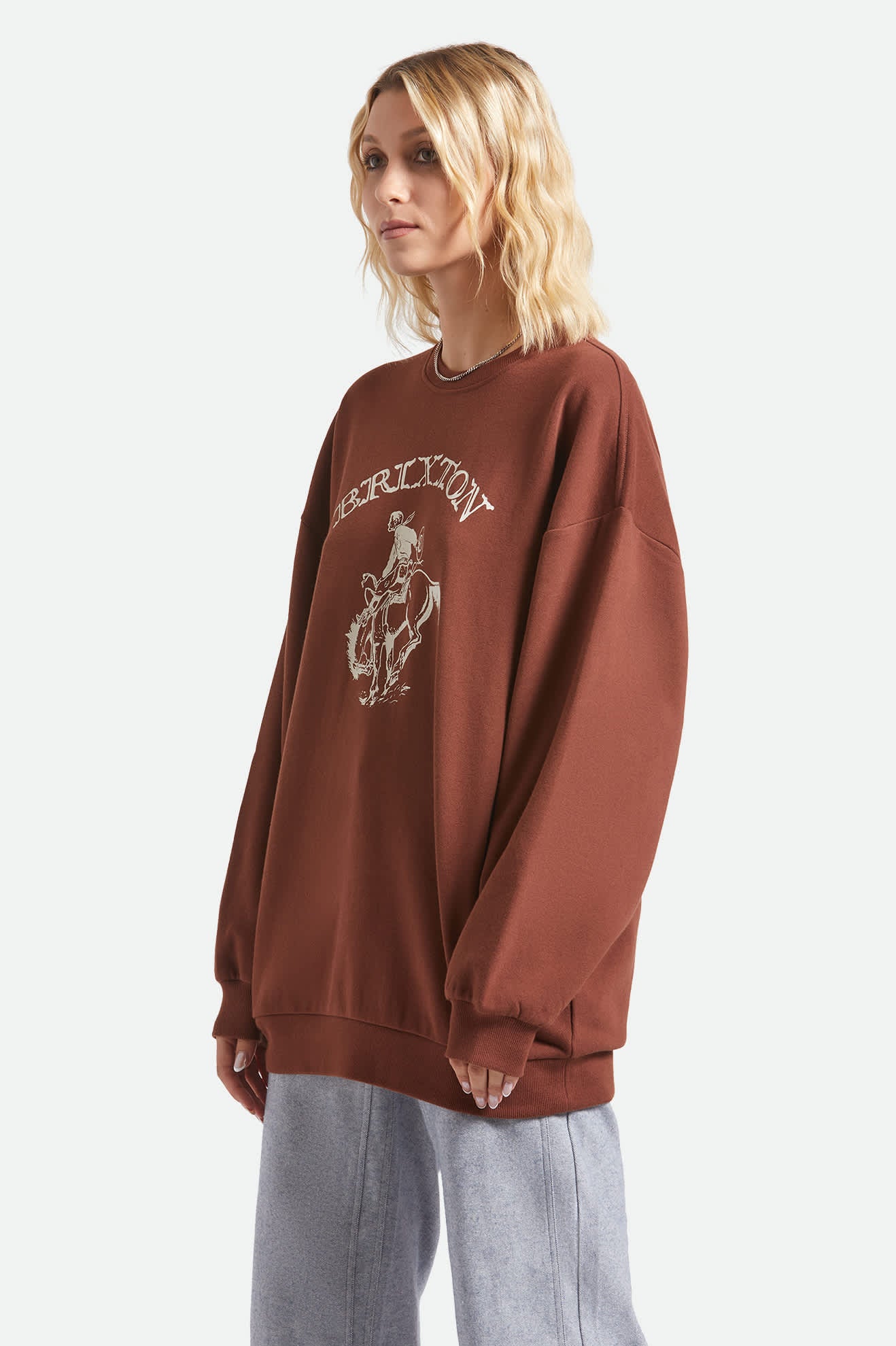 Women's Western Crew in the color Sepia - Women's Side View