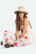 Women's Lilith Panama Bucket Hat in the color Natural/Black - Additional Fit image