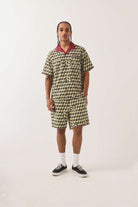 Men's Burger She Wrote Shirt in the color Black/Green Tile - Additional Fit image