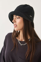 Unisex Redding Knit Packable Hat in the color Black/Black - Women's Side View