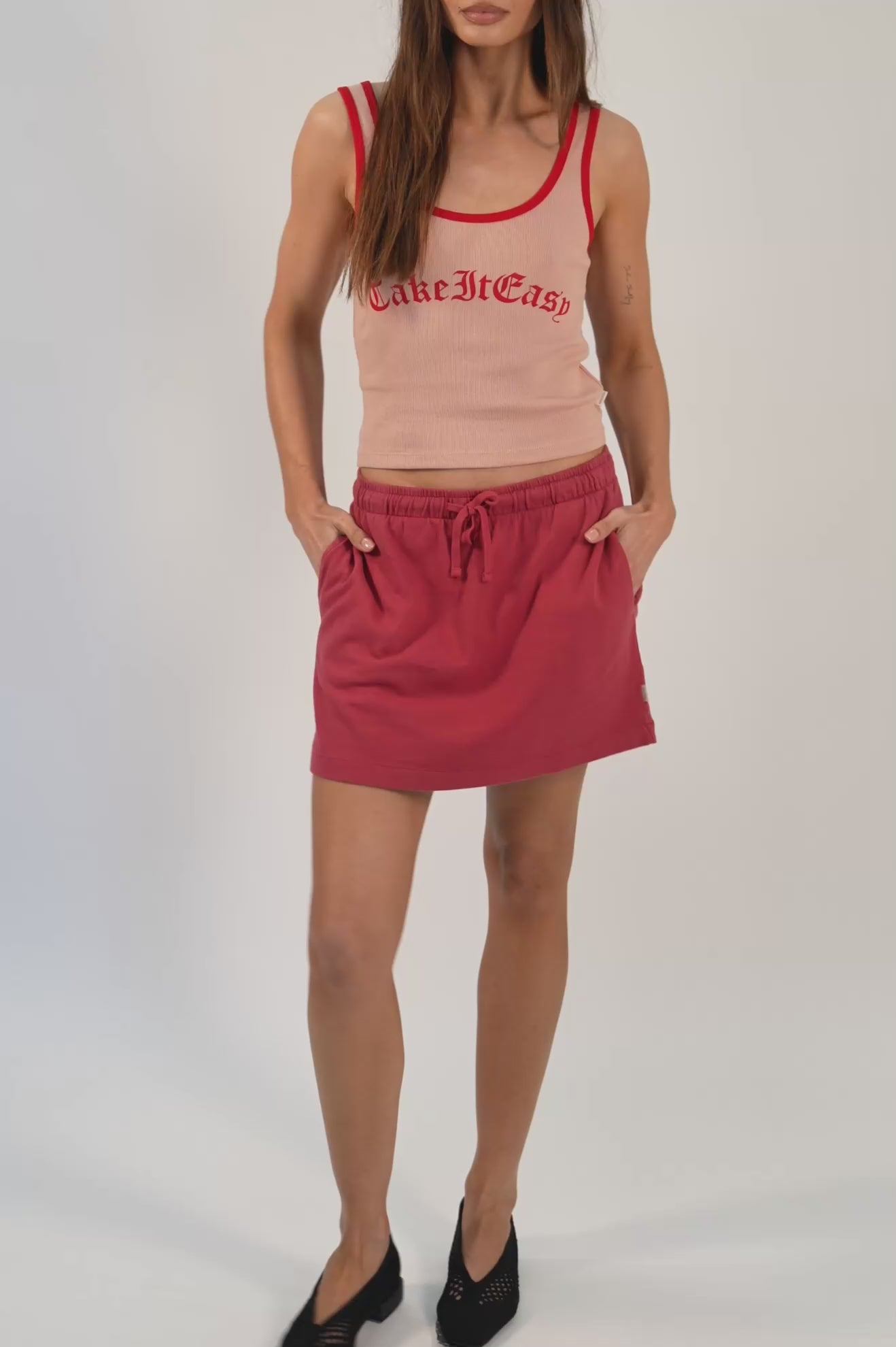 Women's Take It Easy Ringer A-Tank in Silver Pink – Brixton