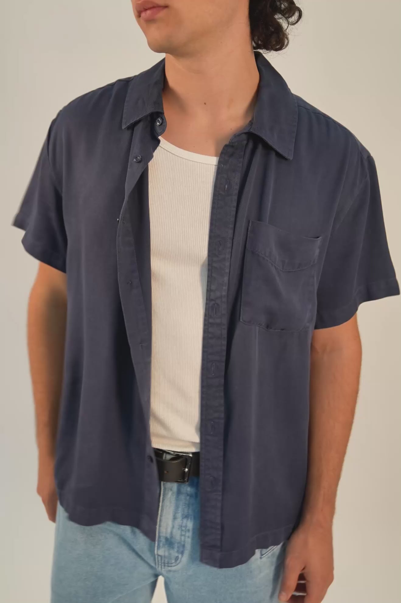 Men's Cooling Comfort Short Sleeve Shirt in Midnight Navy – Brixton