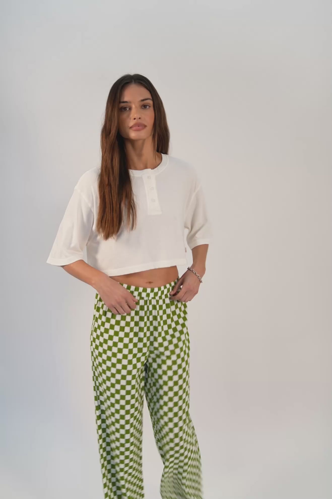 Women's The Lola Lounge Pant in Sublime Green Checkerboard – Brixton