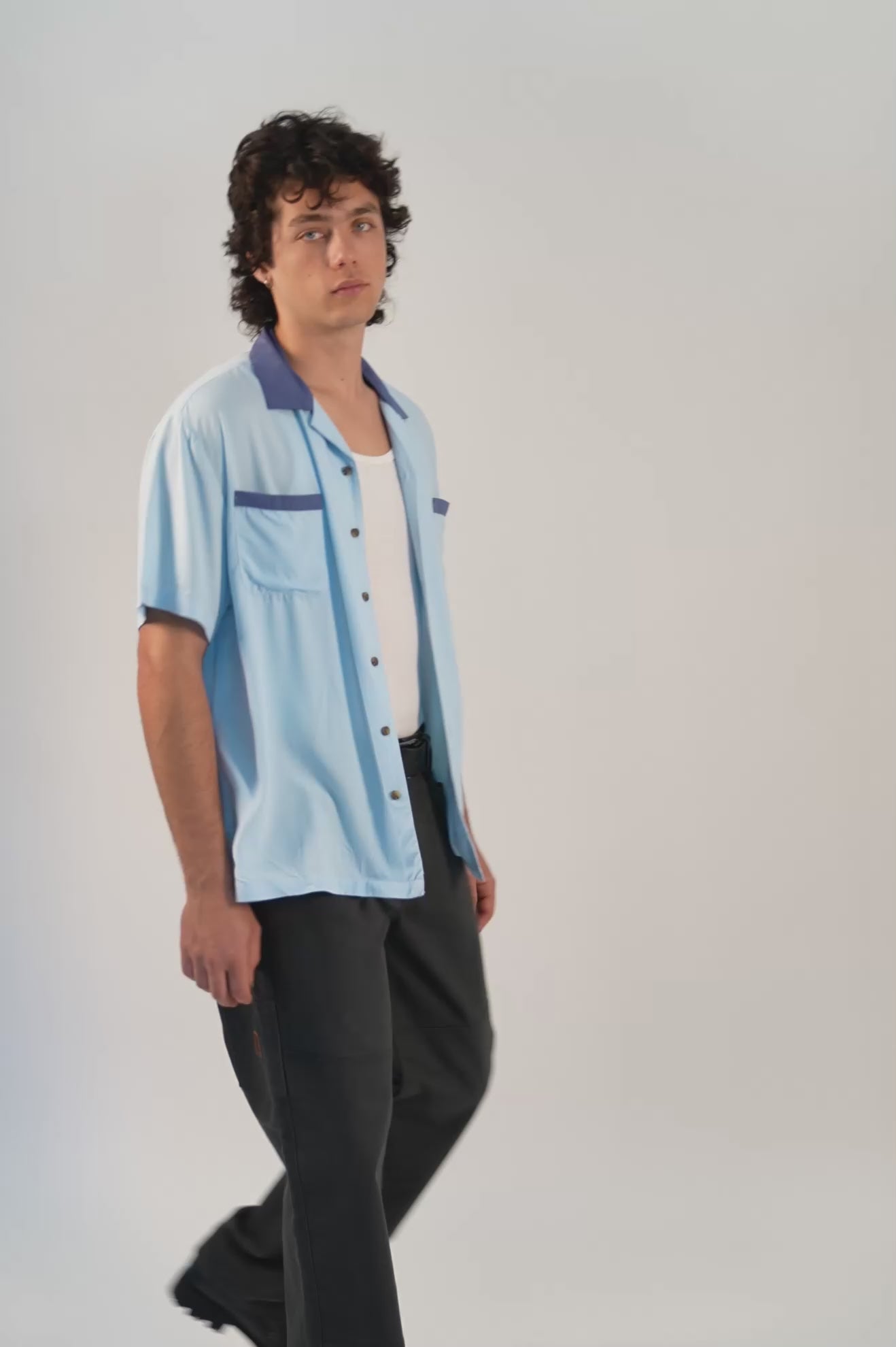 Men's Lafayette Short Sleeve Shirt in Blue Aura – Brixton