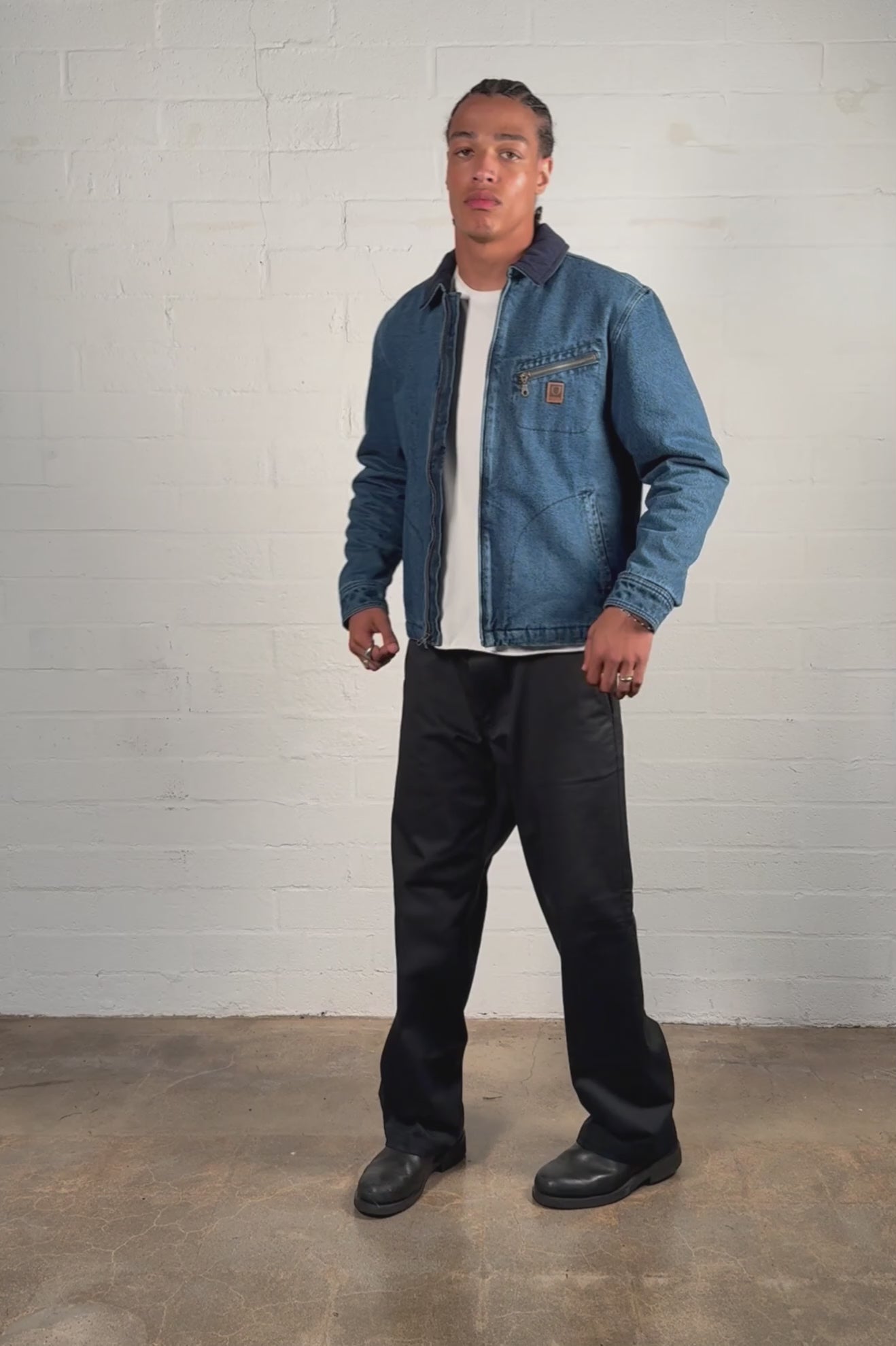 Men's Mechanic Garage Zip Lined Jacket in Rinse Denim – Brixton