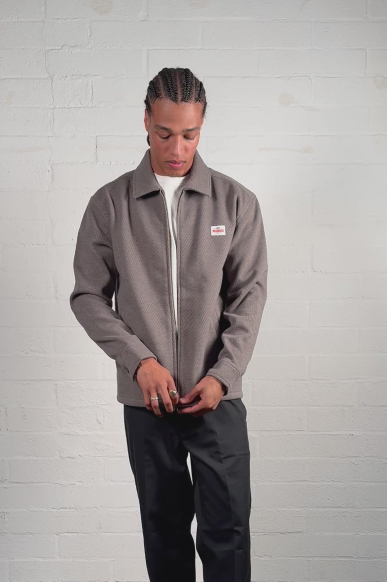 Men's Trademark Zip Flannel Jacket in Heather Grey – Brixton