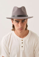 Unisex Messer Fedora in the color Grey/Grey - Men's Front View