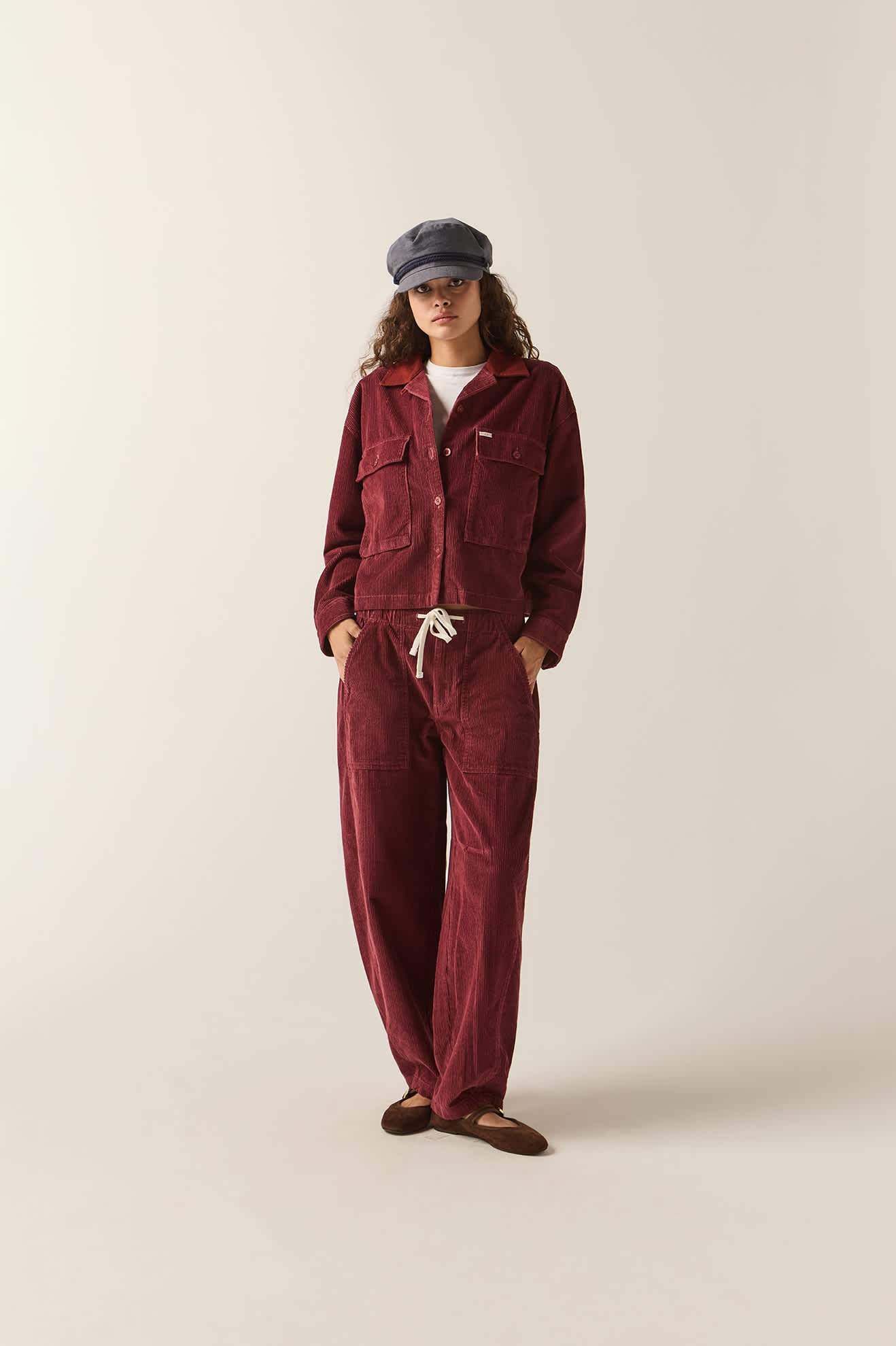Women's Utility Everyday Barrel Pant in the color Wild Ginger Cord - Additional Fit image