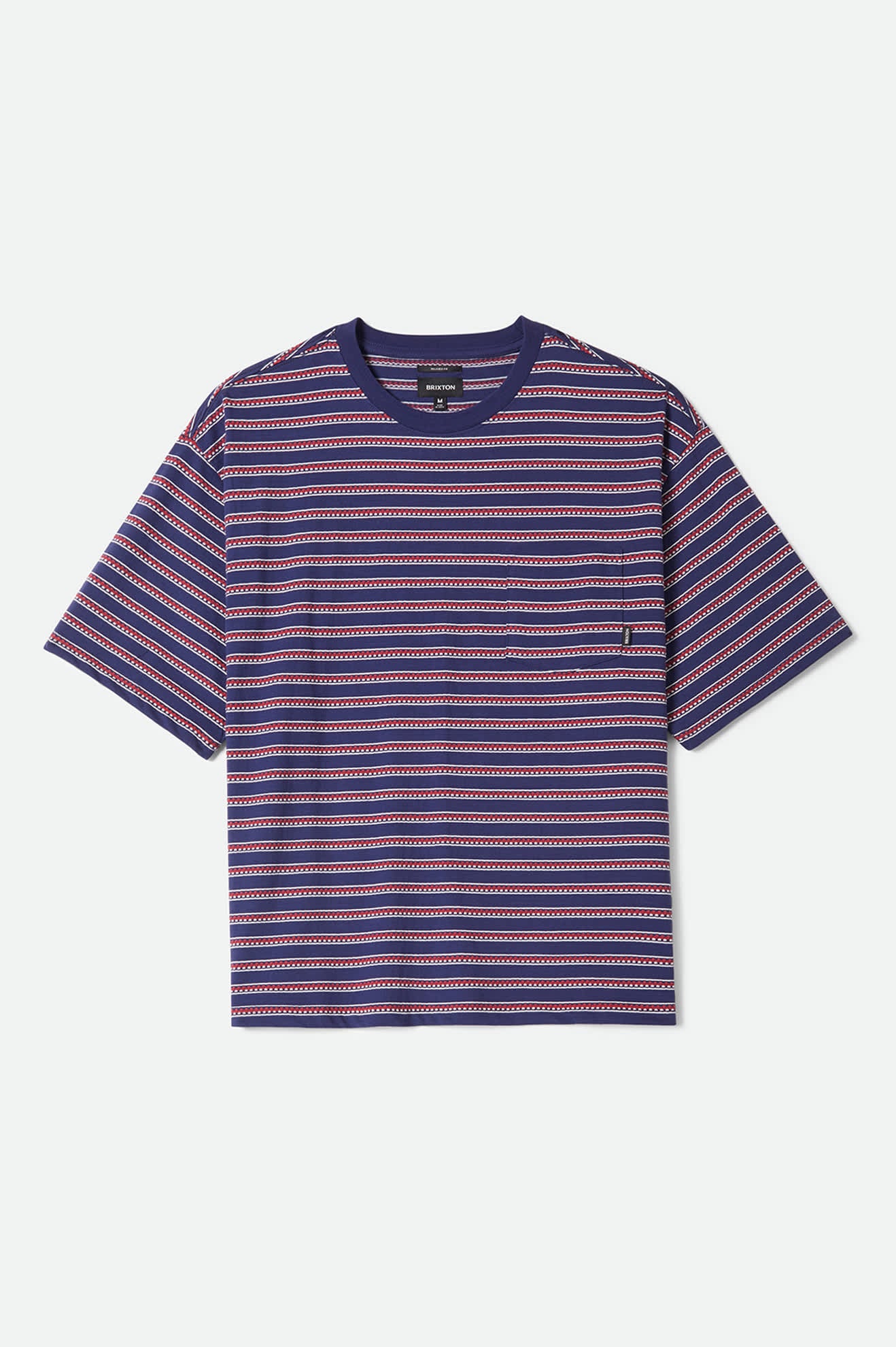 Men's Poolside Pique Box Crop T-Shirt in the color Washed Navy - Front Product View