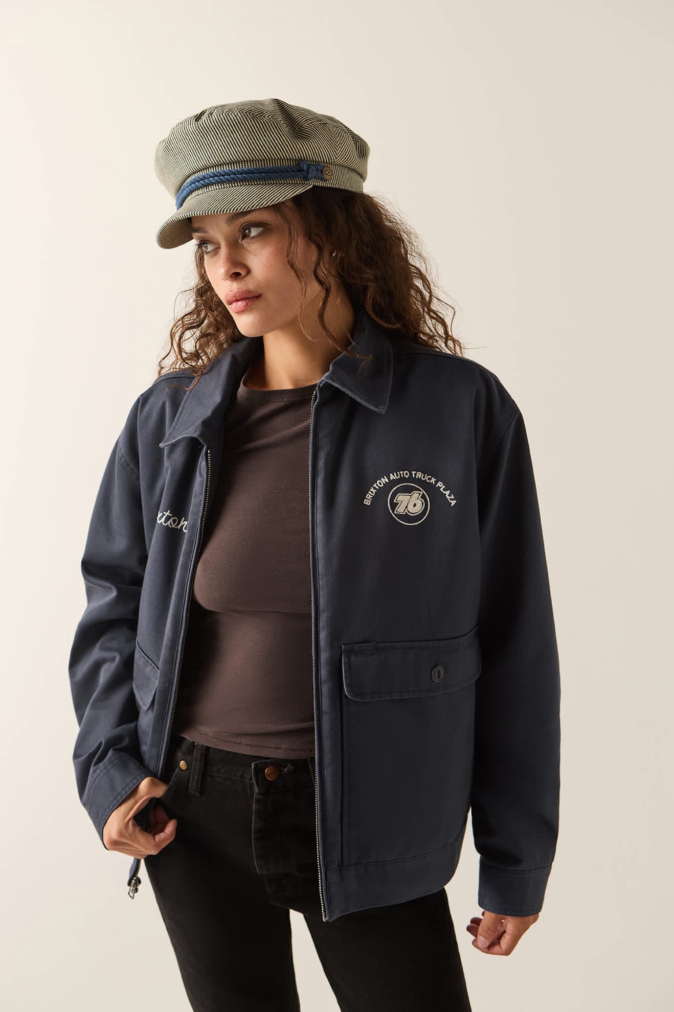 Men's 76 Mechanics Jacket in the color Washed Navy - Additional Fit image
