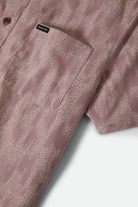 Men's Charter Print Short Sleeve Shirt in the color Dark Pink/Silver Crackle Paint - Additional Laydown image