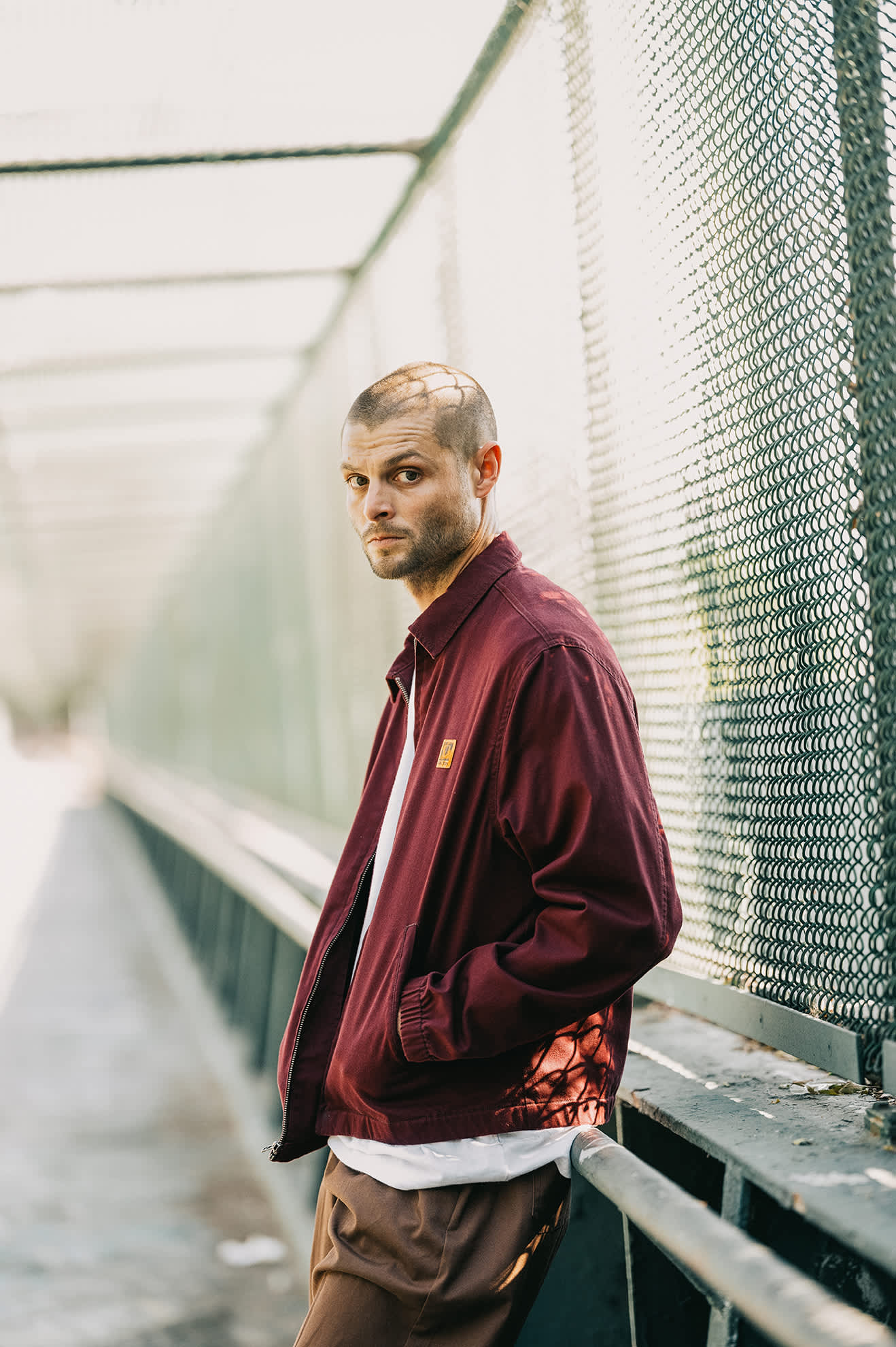 Men's Union Relaxed Harrington Jacket in the color Port - Men's Lifestyle image