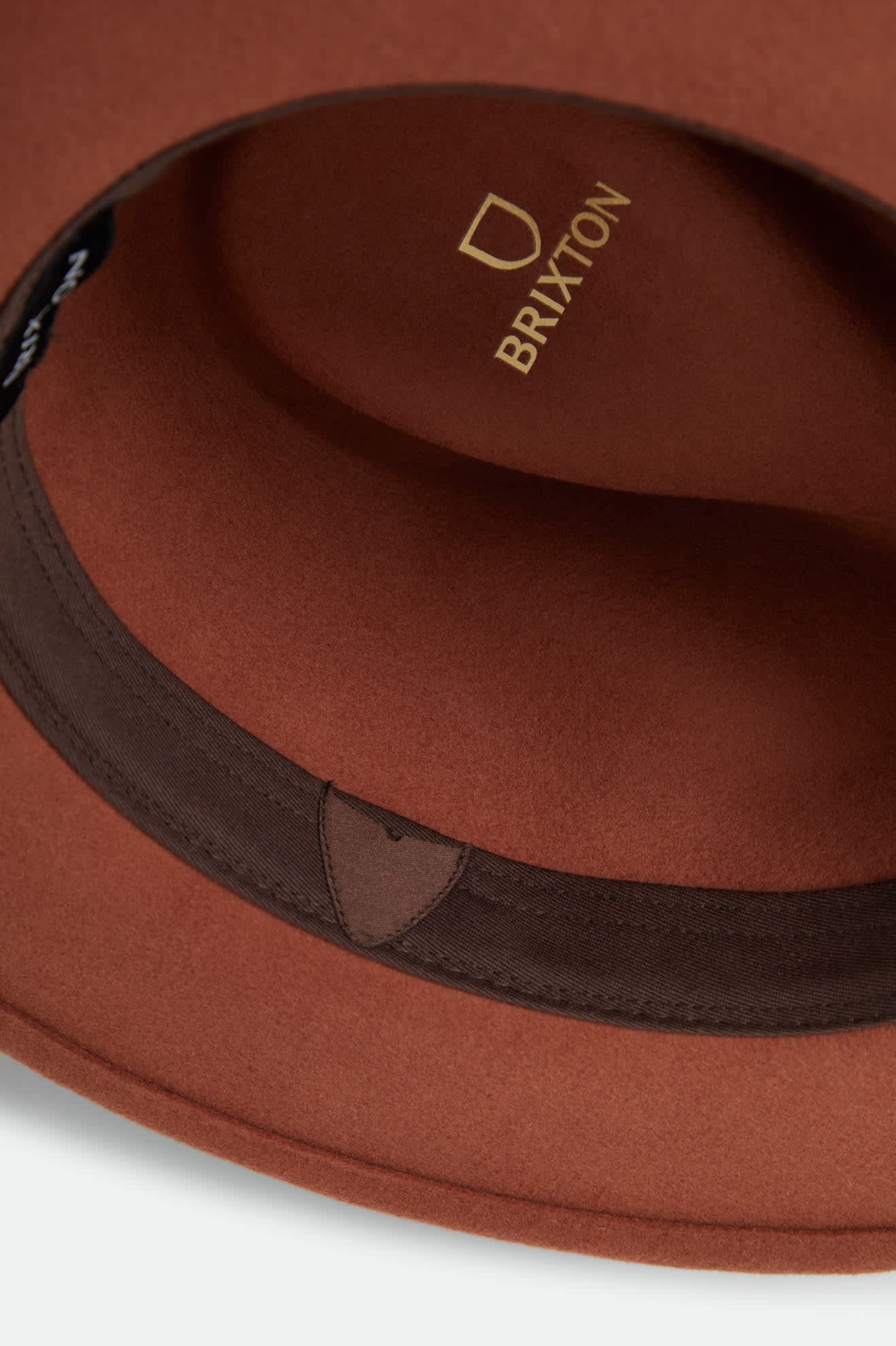 Unisex Messer Packable Fedora in the color Caramel/Walnut Brown - Additional Laydown image