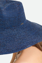 Women's Helena Straw Sun Hat in the color Midnight Blue - Additional Fit image