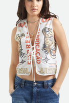 Women's The Luna Vest in the color Lost In Reality Print - Additional Fit image