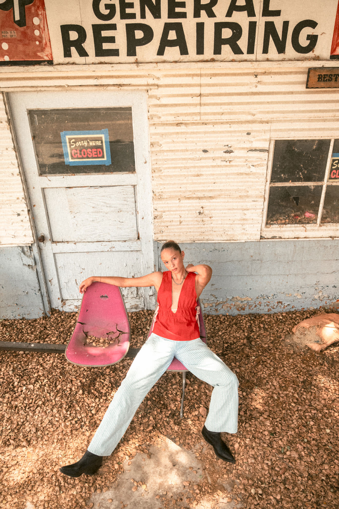 Women's The Chloe 5-Pocket Pant in the color Two Boot Stripe - Women's Lifestyle image