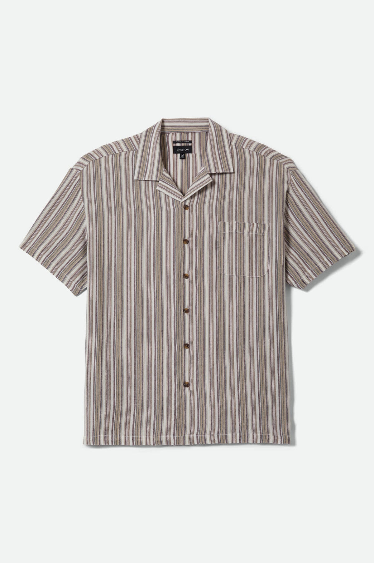 camp collar shirt Brixton - Bunker Twisted Stripe Shirt- Robust Red