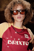 Women's Swallow Sky Cropped Raglan in the color Robust Red/Peach Cobbler - Women's Lifestyle image